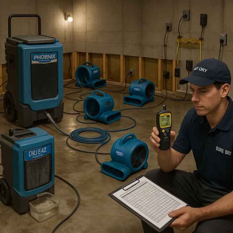 Structural Drying and Dehumidification process in Mount Airy, MD